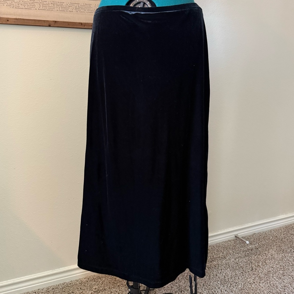 Black Velvet Midi Skirt